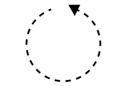 Dashed oval arrow icon isolated on transparent background for design elements and motion graphics