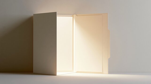 Open folder with glowing light inside