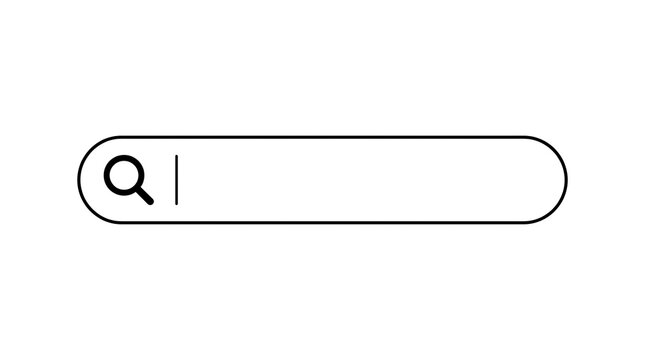 Minimalist search bar icon with magnifying glass on white background