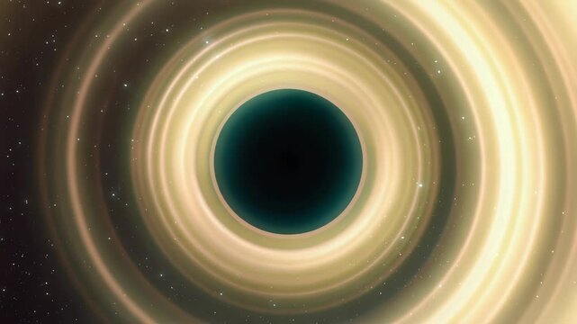 Black Hole in Deep Space with Glowing Accretion Rings and Stars Representing Cosmic Gravity
