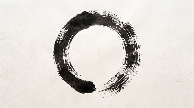 Enso circle in ink wash