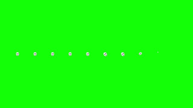 Halloween skull loading bar animation on green screen