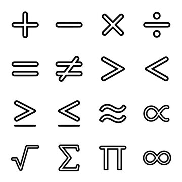 Collection of Mathematical Symbols and Operators for Educational and Scientific Use.