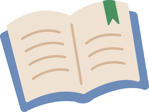 Open Book With Green Bookmark