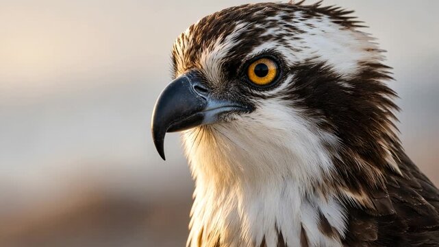 osprey close up at morning light in florida usa video