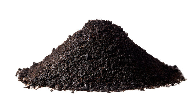 A pile of black coffee grounds