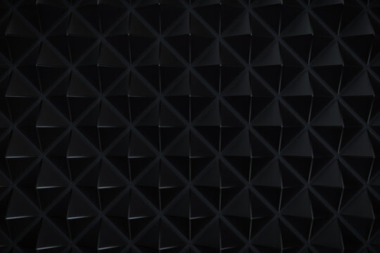Abstract Black Geometric Pyramid Pattern Background, 3D Rendering