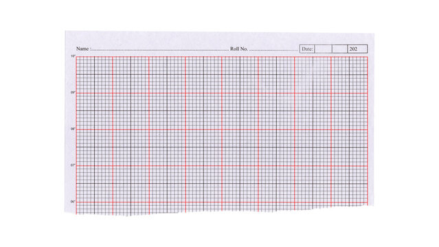 Graph paper sheet isolated on transparent background