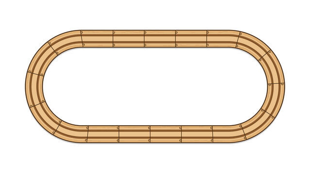 Wooden toy train track oval loop