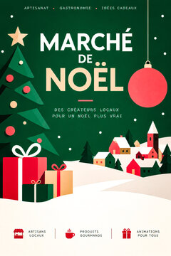 Affiche march&eacute; de no&euml;l