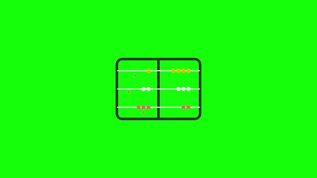 Animated abacus counting beads on green screen for education, math, and finance concepts mathematics