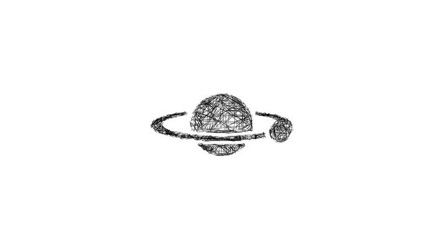Sketch orbit logo animation - smooth progressive reveal