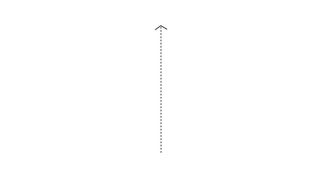 Minimalist animated arrow pointing upward on white background, simple line for ui and ux direction pointer