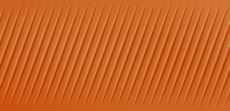 Abstract digital background featuring repeating uniform orange ribbed texture with strong diagonal parallel lines and deep shadows creating depth effect on white background