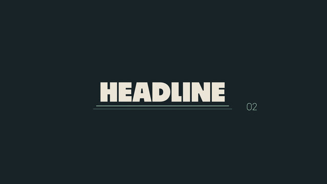 Wide Editorial Headline Animated Text Titles with Double Underline and Minimal Number Details