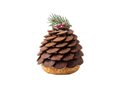 Chocolate Pine Cone Christmas Pastry