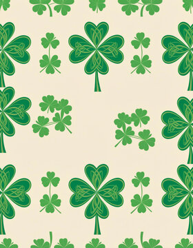 Four leaf clover shamrock seamless St Patrick tile