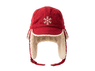 Red Winter Trapper Hat With Snowflake © ieps