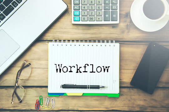 Workflow word written on paper