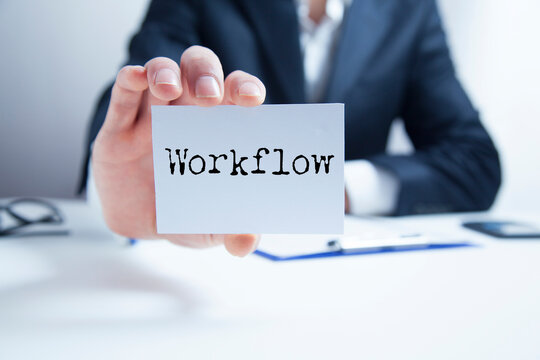 Workflow word written on paper