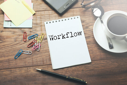 Workflow word written on paper