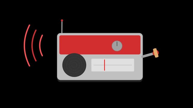 Emergency Wind-Up Radio with Manual Hand Crank and Pulsating Sound Waves