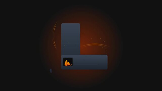 Thermal Mass Heater with Radiating Stone Bench and Burning Firebox Motion Graphic
