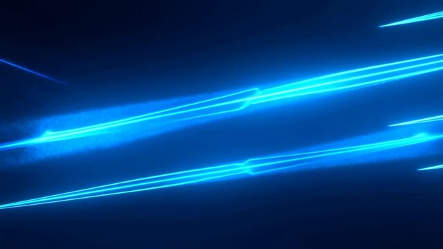 Glowing Blue Light Streaks Sweep and Intersect Across a Dark Abstract Background