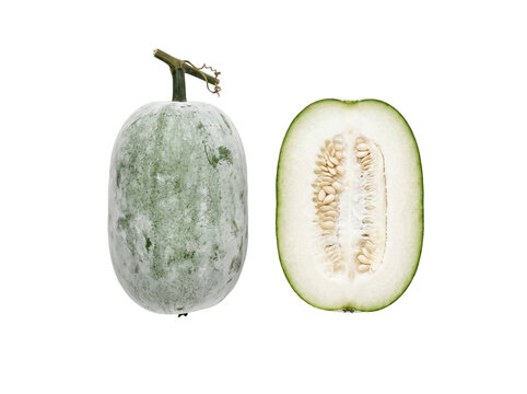 Whole and Halved Winter Melon