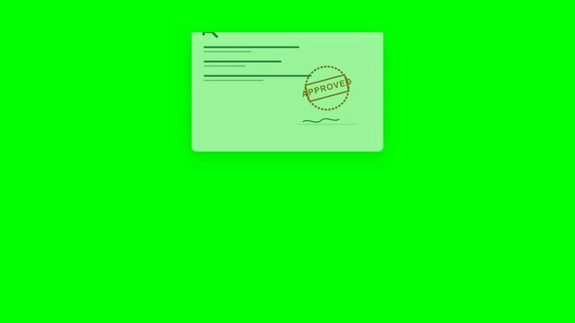 Medical Prescription Pad with Appearing Medicine Names and Approved Stamp Seal on Chroma Key Green