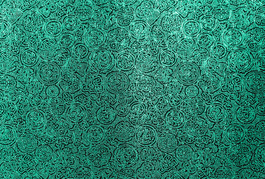 Green pattern on black background, blank green texture on black paper  background