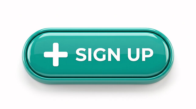 3D sign up button, rounded pill login UI element