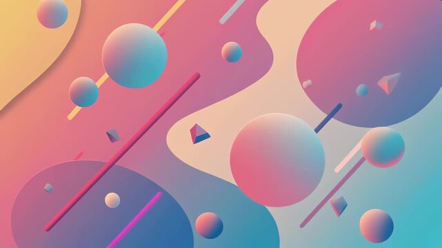 淡い色の幾何学模様がとろけるレトロなグラフィック