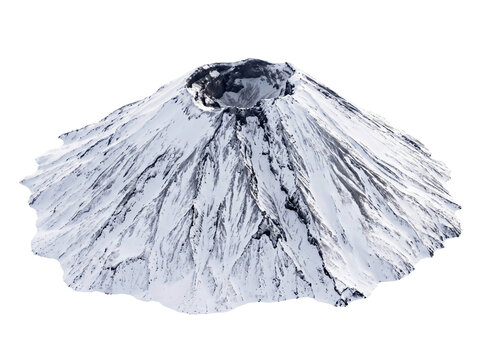 Snow Covered Volcanic Mountain Peak