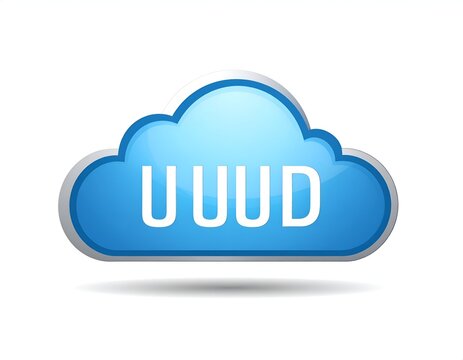 Blue cloud icon with UUUD text for tech branding.