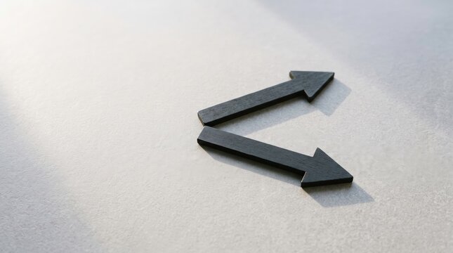 Arrows pointing in different directions represent a divergence of paths and conflicting strategic options.