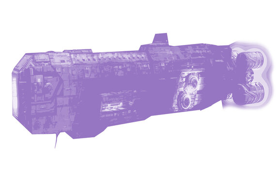 Purple Utility Vehicle Abstract Paint Brush Illustration
