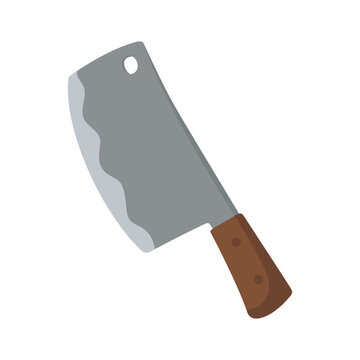Sharp stainless steel kitchen cleaver with ergonomic brown wooden handle, ideal for food preparation and cooking tasks.