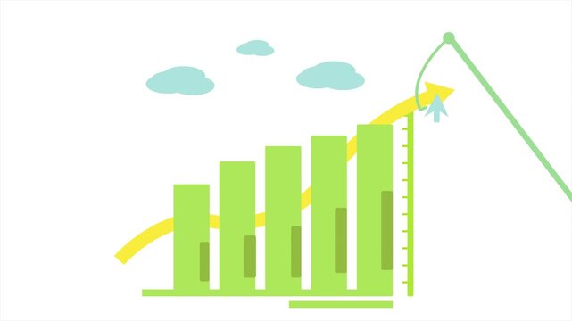 Chart business arrow maintain weight control concept, maintain weight level process, animation concept