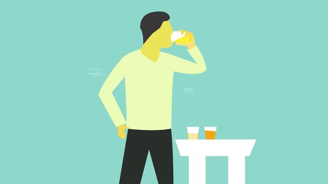 Drink fluids limited amounts, keep every moment feat your health with limited drink, animation concept