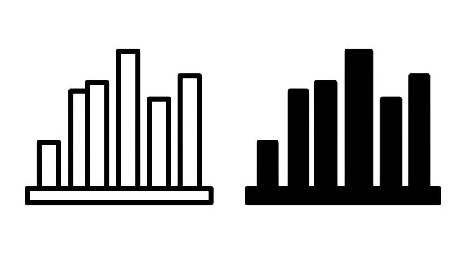Bar Chart Icons, Data Visualization Graphics, Business Analytics Symbols, Financial Growth Vectors