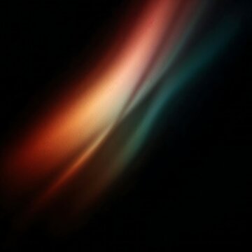 Abstract background with smooth flowing waves of light in warm orange and cool teal colors against dark space