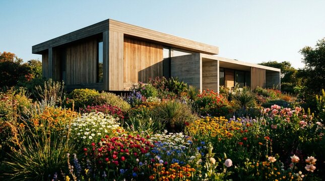 house with flowers