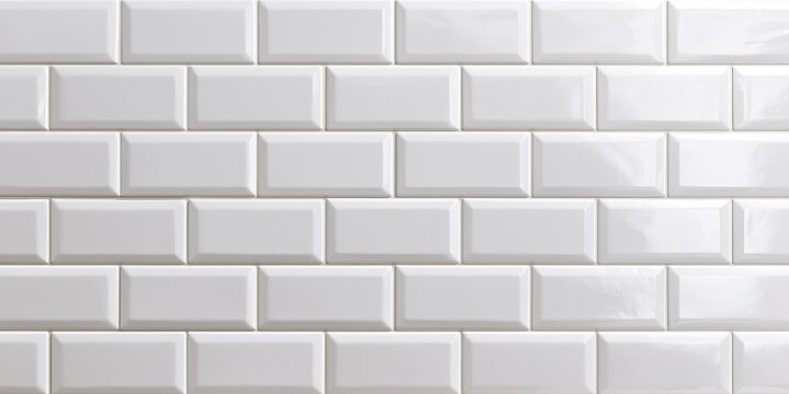 Glossy white subway tile with sharp grout lines for classic interiors.
