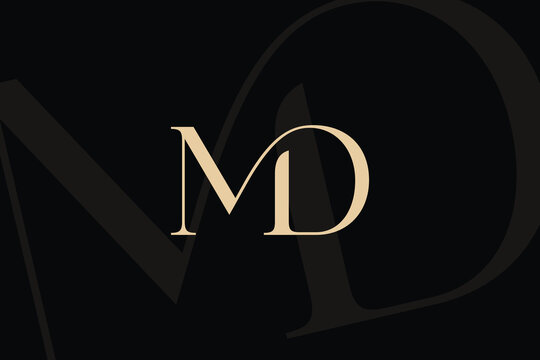 MD or DM letter logo icon design. Classic style luxury initials monogram.