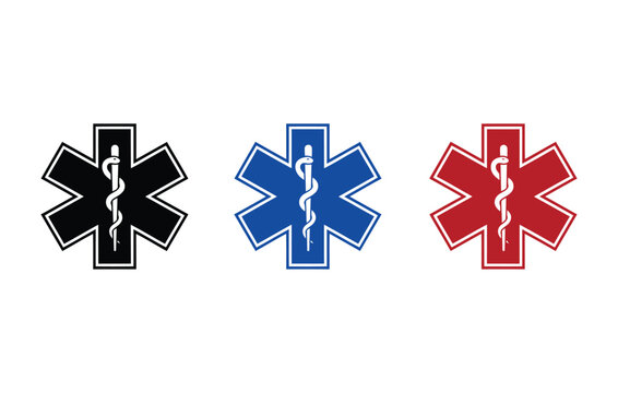 Star icon vector life medical emergency symbol sign healthcare logo