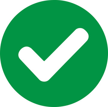 Green Circle Check Mark Icon for Approval and Verification