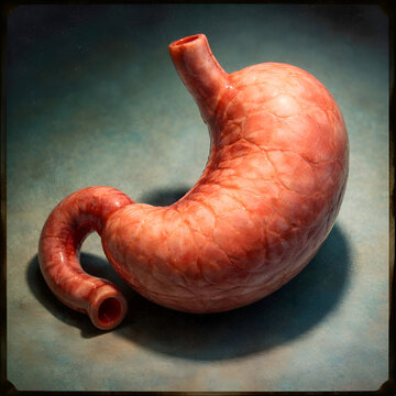 Detailed Human Stomach Organ Illustration for Medical Science Education and Digestive System Healthcare Concepts