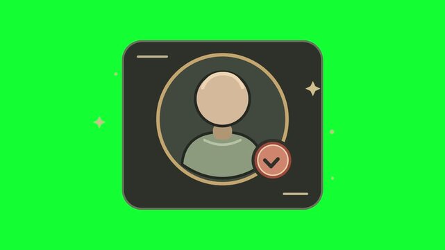 Generic user profile avatar icon on green screen for interface mockup and design