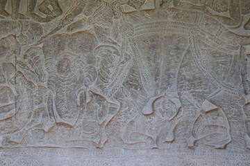 Obraz premium ruined khmer hindu and buddhist temple (angkor vat) in angkor in siem reap in cambodia 